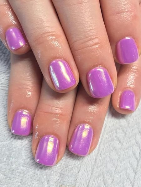 Image of  Nails, Purple, Nail Color, Gel, Nail Finish, Short, Nail Length, Square, Nail Shape