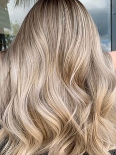 View Long Hair (Upper Back Length), Blonde, Hair Color, Balayage, Blowout, Women's Hair, Hairstyle, Beachy Waves, Hair Length - Jackie , Charleston, SC