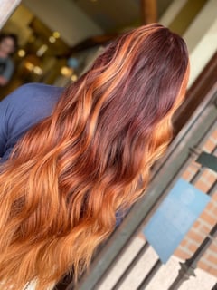 View Women's Hair, Hair Color, Balayage, Full Color, Foilayage, Highlights, Red, Ombré, Long, Hair Length, Curly, Haircuts, Beachy Waves, Hairstyles, Bridal, Curly, Hair Extensions - Brittany Shadle, New Caney, TX