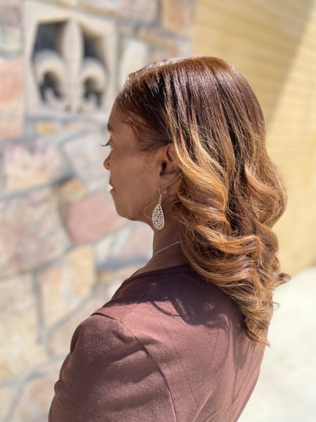 Image of  Women's Hair, Hair Color, Balayage, Medium Length, Hair Length, Curly, Hairstyles, 4A, Hair Texture