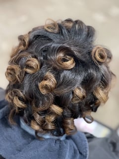 View Women's Hair, Permanent Hair Straightening, Silk Press, Natural, Hairstyles, Curly, Shoulder Length, Hair Length, Blowout - Ahyana Dunham, Newark, DE