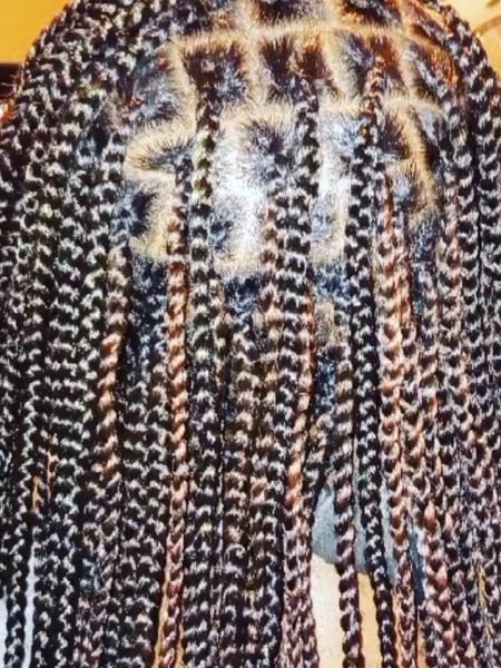Image of  Women's Hair, Black, Hair Color, Blonde, Medium Length, Hair Length, Braids (African American), Hairstyles