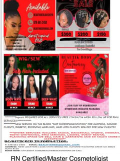 View Women's Hair, Kid's Hair, Makeup, Brow Shaping, Brow Tinting, Brow Technique, Brow Lamination, Microblading, Brow Sculpting, Eyelash Extensions, Lashes, Lash Enhancement, Lash Lift, Lash Tint, Microneedling, Teeth Whitening, Cosmetic, Henna, Body Sculpting, Cosmetic Tattoos, Laser Hair Removal, Men's Hair - Beautik Red, Alpharetta, GA