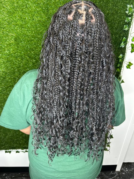 Image of  Hairstyles, Boho Chic Braid, Women's Hair, Braids (African American), Hair Texture, Hair Length, Shoulder Length, 4A