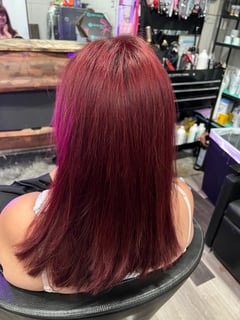 View Straight, Full Color, Fashion Color, Highlights, Hair Color, Red, Women's Hair, Hairstyles - Izabella Miller, Santa Clara, CA