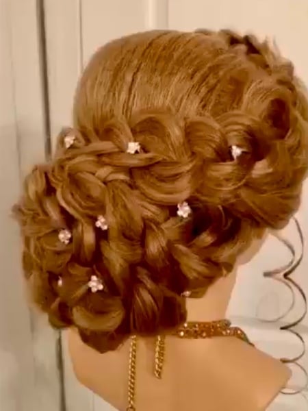 Image of  Women's Hair, Hairstyles, Boho Chic Braid, Bridal, Curly