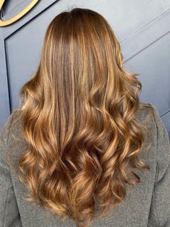 View Women's Hair, Balayage, Hair Color, Brunette, Hair Length, Long, Layered, Haircuts, Beachy Waves, Hairstyles - Emily, Grand Rapids, MI