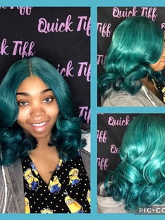View Hairstyle, Smoothing , Silk Press, Wig (Hair), Curls, Layers, Haircut, Curly, Hair Length, Shoulder Length Hair, Hair Color, Fashion Hair Color, Women's Hair - Tiffany Dingleel, Baltimore, MD