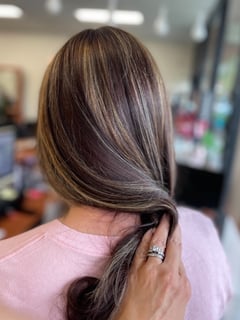 View Women's Hair, Hair Color, Blowout, Balayage, Blonde, Full Color, Foilayage, Highlights, Hair Length, Shoulder Length, Long, Haircuts, Curly, Layered, Hairstyles, Beachy Waves, Curly, Bridal, Natural, Straight - Brenda Benfield, Severna Park, MD