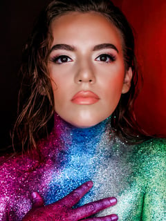 View Glitter, Makeup, Technique, Airbrush, Look, Glam Makeup, Colors - Emily Lohn, Las Vegas, NV