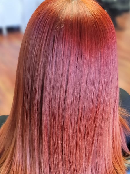 Image of  Blowout, Women's Hair, Dominican Blowout, Permanent Hair Straightening, Hair Color, Full Color