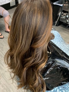 View Women's Hair, Hair Color, Brunette, Highlights, Ombré, Hair Length, Long, Layered, Haircuts, Beachy Waves, Hairstyles - Cae Andrews, Henderson, NV