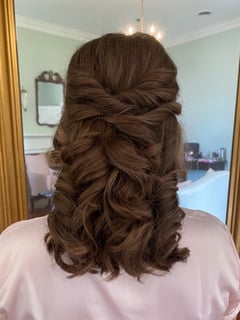 View Bridal Hair, Updo, Curls, Hairstyle, Women's Hair - Rush Montagne, Raleigh, NC
