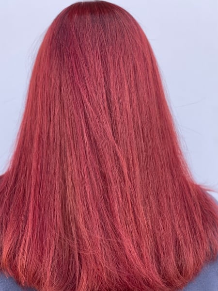Image of  Women's Hair, Hair Color, Red, Medium Length, Hair Length, Blunt, Haircuts
