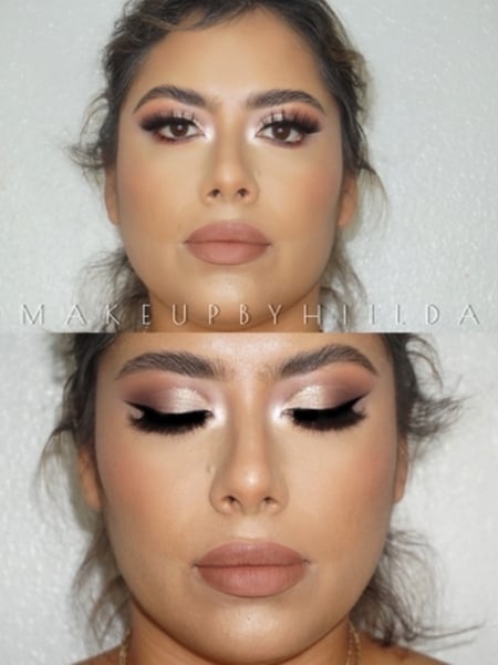 Image of  Makeup, Skin Tone, Olive, Brown, Glam Makeup, Look, Brown, Colors, Glitter, Gold