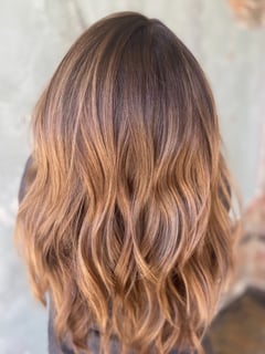 View Women's Hair, Blowout, Hair Color, Balayage, Blonde, Brunette, Foilayage, Highlights, Hair Length, Long, Layered, Haircuts, Beachy Waves, Hairstyles - Ashley Cohee, Nashville, TN