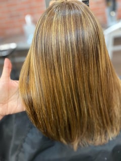 View Women's Hair, Blowout, Hair Color, Highlights, Full Color, Hair Length, Shoulder Length, Blunt, Haircuts, Straight, Hairstyles - Melissa Tabares, Sherman Oaks, CA