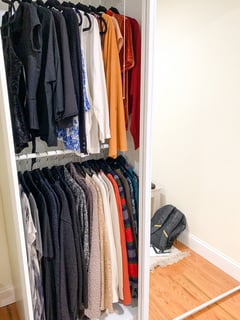 View Closet Organization, Master Closet, Storage, Bedroom, Home Organization, Professional Organizer, Kids Closet, Kids Room Organization, Linens, Handbags, Folded Clothes, Shoe Shelves, Hanging Clothes - Marguerite Firth, Somerville, MA