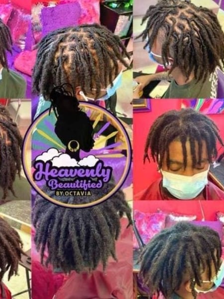 Image of  Men's Hair, Hairstyles, Mohawk, Mullet, Locs, Braids (African American), Blowout