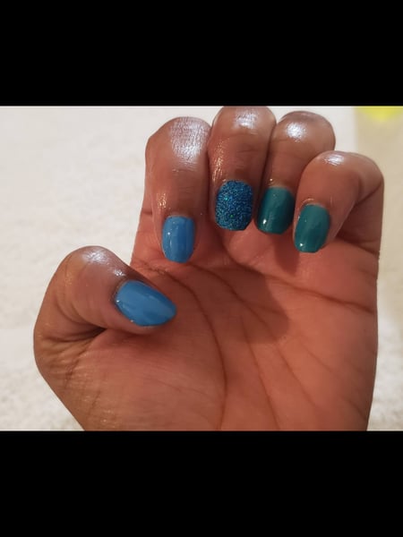 Image of  Nails, Gel, Blue, Nail Style, Nail Color, Nail Length, Manicure, Nail Finish, Short, Accent Nail, Nail Service Type