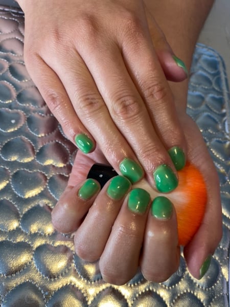 Image of  Manicure, Nails, Green, Nail Color, Gel, Nail Finish