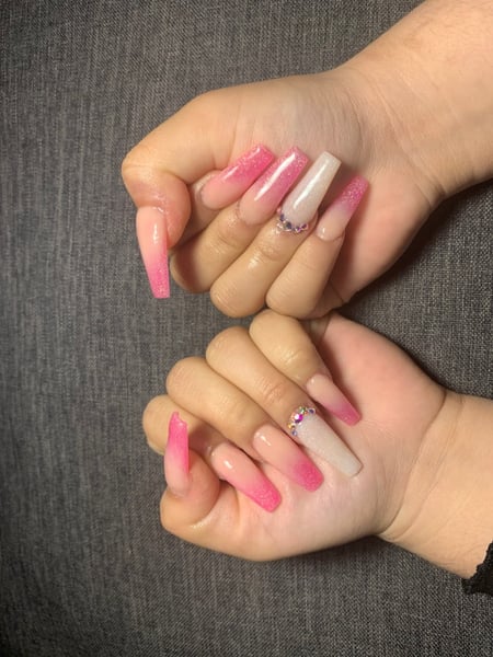 Image of  Nail Length, Nails, Short, Medium, Long, XL, XXL, Nail Art, Nail Style, Accent Nail, Ombré, Stickers, Mix-and-Match, 3D, Hand Painted, Stamps, Color Block, Nail Jewels, French Manicure, Reverse French, Stencil, Nail Color, White, Yellow, Purple, Pink, Black, Matte, Glitter, Pastel, Red, Orange, Brown, Clear, Gold, Neon, Light Green, Beige, Metallic, Green, Blue, Nail Finish, Acrylic, Basic Nail Polish, Round, Nail Shape, Squoval, Ballerina, Oval, Stiletto, Almond, Square, Coffin