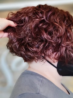 View Hairstyles, Curly, Short Chin Length, Hair Color, Full Color, Women's Hair, Haircuts, Curly, Hair Length - Stefanie Smith, Syracuse, NY