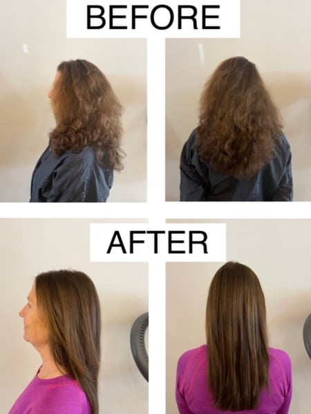 Image of  Women's Hair, Blowout, Hair Color, Highlights, Hair Length, Long, Hairstyles, Hair Texture, Keratin, Permanent Hair Straightening