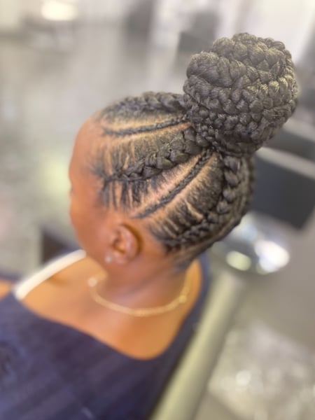 Image of  Updo, Natural, Braids (African American), Protective, Hairstyles