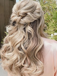 View Beachy Waves, Curls, Bridal Hair, Braid (Boho Chic), Hairstyle, Women's Hair - Hanna Quinn, Temecula, CA