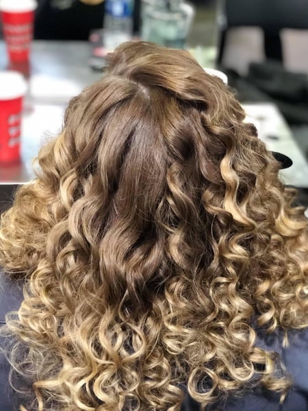 Image of  Women's Hair, Blowout, Balayage, Hair Color, Blonde, Fashion Color, Full Color, Highlights, Ombré, Beachy Waves, Hairstyles, Bridal, Curly, Vintage, Silk Press, Permanent Hair Straightening, Dominican Blowout, Keratin
