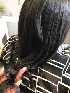 View Women's Hair, Long, Hair Length, Layered, Haircuts, Curly, Curly, Hairstyles, Natural, Silk Press, Permanent Hair Straightening - Colleen Mills, Marietta, GA