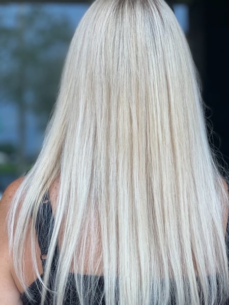 Image of  Women's Hair, Hair Color, Balayage, Blonde, Blunt, Haircuts, Straight, Hairstyles