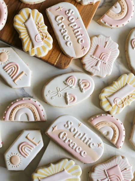 Image of  Cookies, Occasion, Birthday, Children's Birthday, Color, Pastel, Theme, Baby