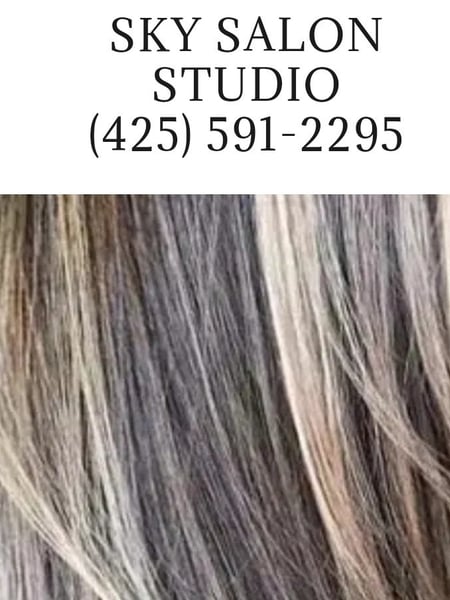Image of  Women's Hair, Hair Color, Medium Length, Hair Length, Layered, Haircuts, Permanent Hair Straightening, Foilayage, Highlights, Full Color, Blowout