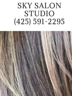 View Women's Hair, Hair Color, Medium Length, Hair Length, Layered, Haircuts, Permanent Hair Straightening, Foilayage, Highlights, Full Color, Blowout - Gretchen Delusky, Sammamish, WA