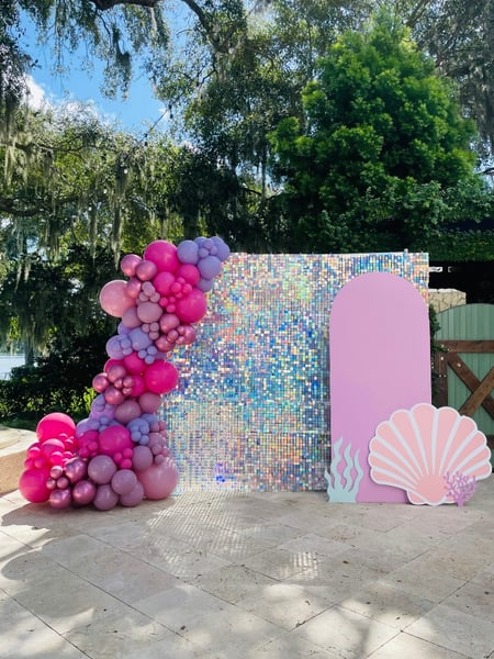 Image of  Balloon Garland, Event Type, Birthday, Colors, Purple, Pink, Accents, Neon, Banner, Balloon Decor, Arrangement Type