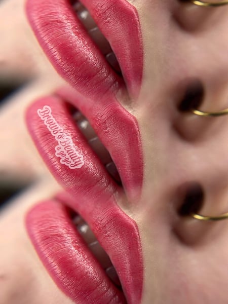 Image of  Daytime, Look, Makeup, Evening, Glam Makeup, Red Lip, Pink, Colors, Red, Lip Blush , Cosmetic Tattoos, Cosmetic