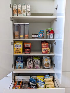View Spice Cabinet, Baking Supplies, Kitchen Drawers, Kitchen Shelves, Tupperware, Professional Organizer, Kitchen Organization, Refrigerator, Food Pantry, Utensils - Sue Rae, New York, NY