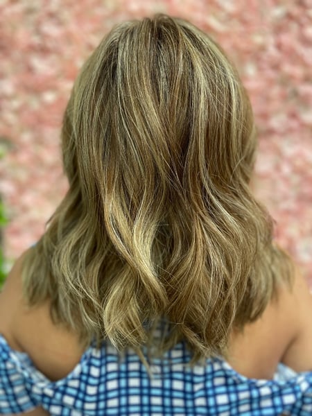 Image of  Hair Length, Women's Hair, Long, Haircuts, Layered, Color Correction, Hair Color, Highlights, Foilayage, Full Color, Blowout, Hairstyles, Curly, Beachy Waves