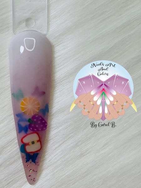 Image of  Nails, Manicure, Acrylic, Nail Finish, Gel, Long, Nail Length, Medium, Brown, Nail Color, Clear, Hand Painted, Nail Style, Nail Art, Almond, Nail Shape, Coffin, Square, Stiletto