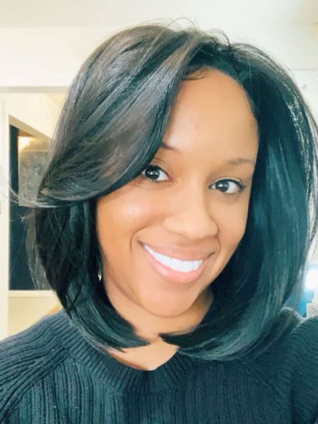 Image of  Women's Hair, Short Chin Length, Hair Length, Shoulder Length, Bob, Haircuts, Layered, Braids (African American), Hairstyles, Hair Extensions, Natural, Protective, Straight, Wigs, Weave