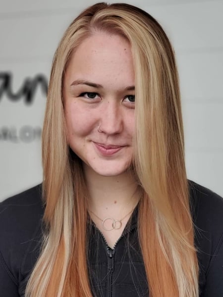Image of  Women's Hair, Fashion Color, Hair Color, Blonde, Red, Highlights, Long, Hair Length, Layered, Haircuts, Straight, Hairstyles