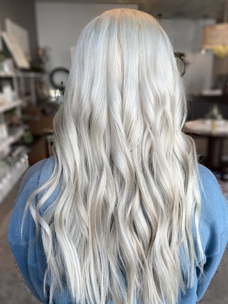 Image of  Blonde, Hair Color, Women's Hair, Silver, Long, Hair Length