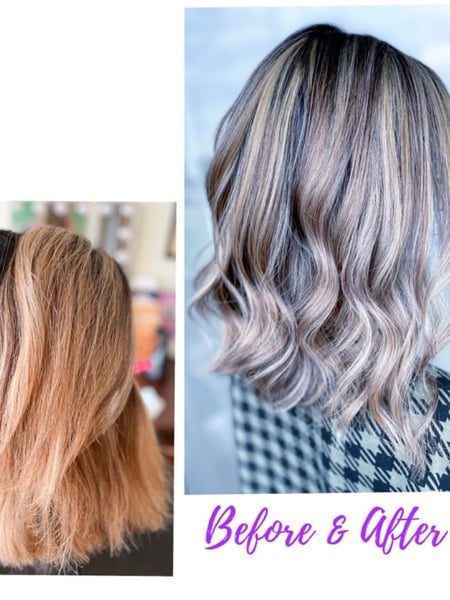 Image of  Women's Hair, Balayage, Hair Color, Blonde, Color Correction, Fashion Color, Foilayage, Full Color, Highlights
