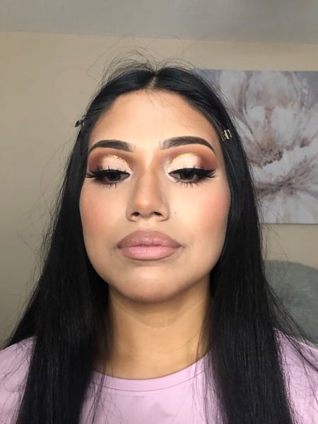 Image of  Makeup, Skin Tone, Fair, Olive, Very Fair, Look, Daytime, Evening, Glam Makeup, Colors, Gold, Glitter, Brown, Pink, Technique