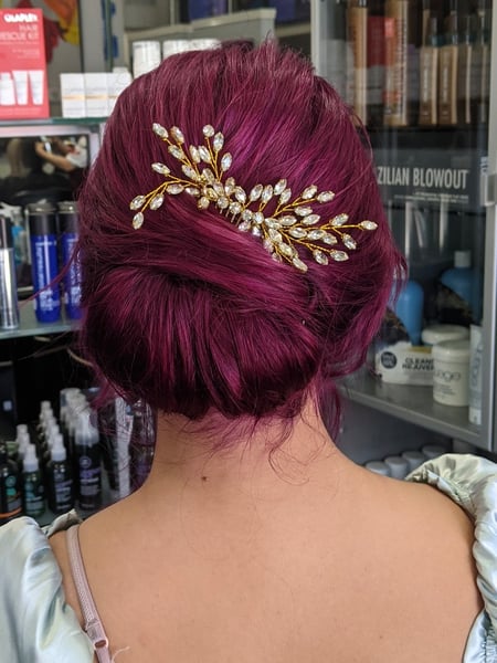 Image of  Fashion Color, Hair Color, Women's Hair, Updo, Hairstyles, Bridal