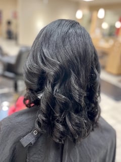 View Women's Hair, Blowout, Hair Length, Medium Length, Haircuts, Layered, Hairstyles, Curly, Natural, Silk Press, Permanent Hair Straightening - Heather Long, Noblesville, IN