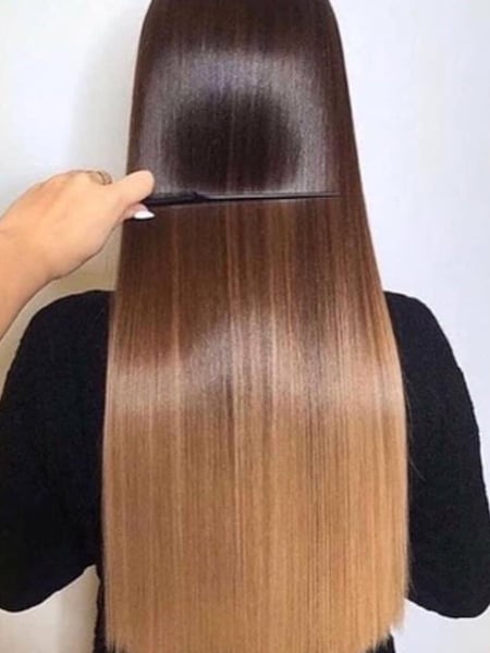 Image of  Women's Hair, Hair Color, Ombré, Long, Hair Length, Straight, Hairstyles, Permanent Hair Straightening, Keratin, Hair Restoration