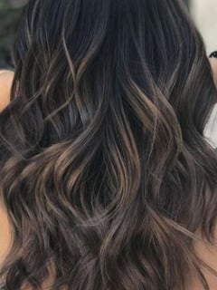 View Women's Hair, Black, Hair Color, Highlights, Long, Hair Length, Beachy Waves, Hairstyles - Stefano , La Jolla, CA